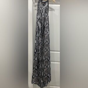 Julian Chang Vintage Silk Snake Print Maxi Dress NWOT
